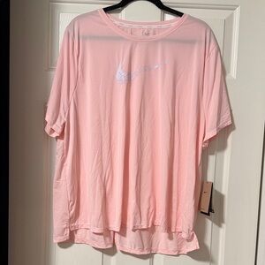 Nike Pink Drifit Running Short Sleeve Shirt